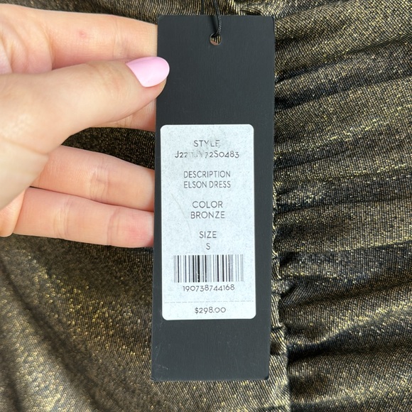 Veronica Beard Ruched Elson Dress, Bronze - Size S - Picture 3 of 6